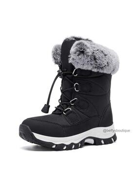 Women's Snow Boots Winter Warm Fur Lined Water-Resistant Anti-Slip Outdoor